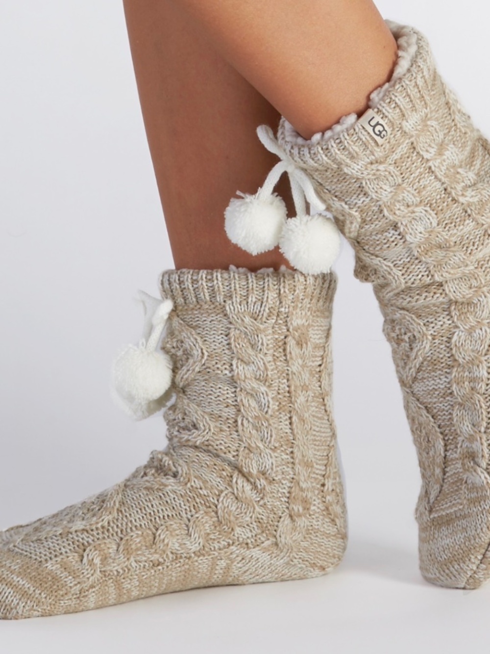 Fuzzy Socks Ugg Socks Womens Pom Pom Fleece Lined Crew Sock UGG